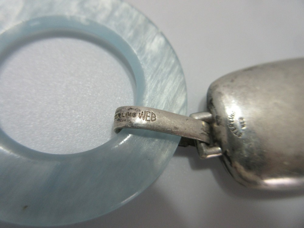 Vintage Web Sterling Teething Ring Celluloid