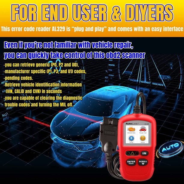 Autel Autolink AL329 OBDII Scanner Automative Code Reader/Clear Diagnostic Tool