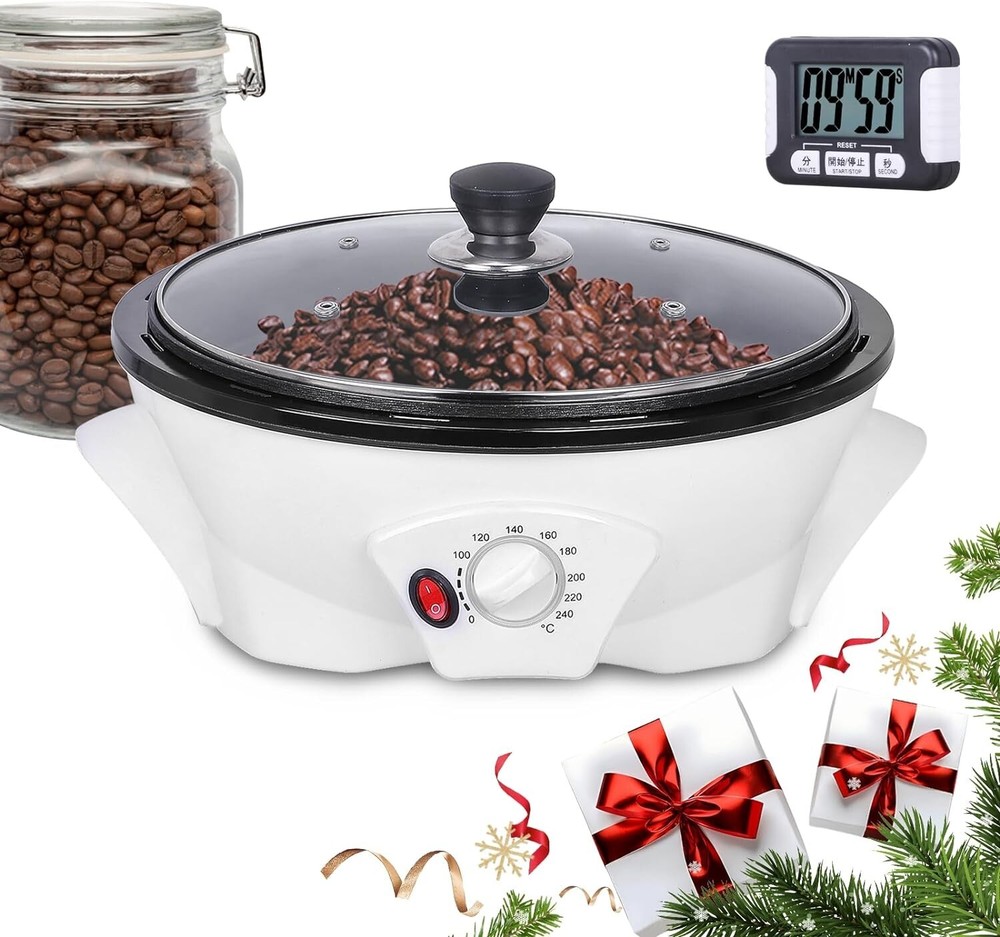 Versatile Home Coffee Bean Roaster with Automatic Mixing Rod - Precise Roasting
