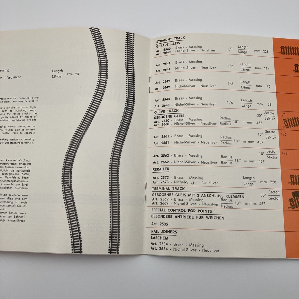 Casadio HO Turnout Train Track Catalog