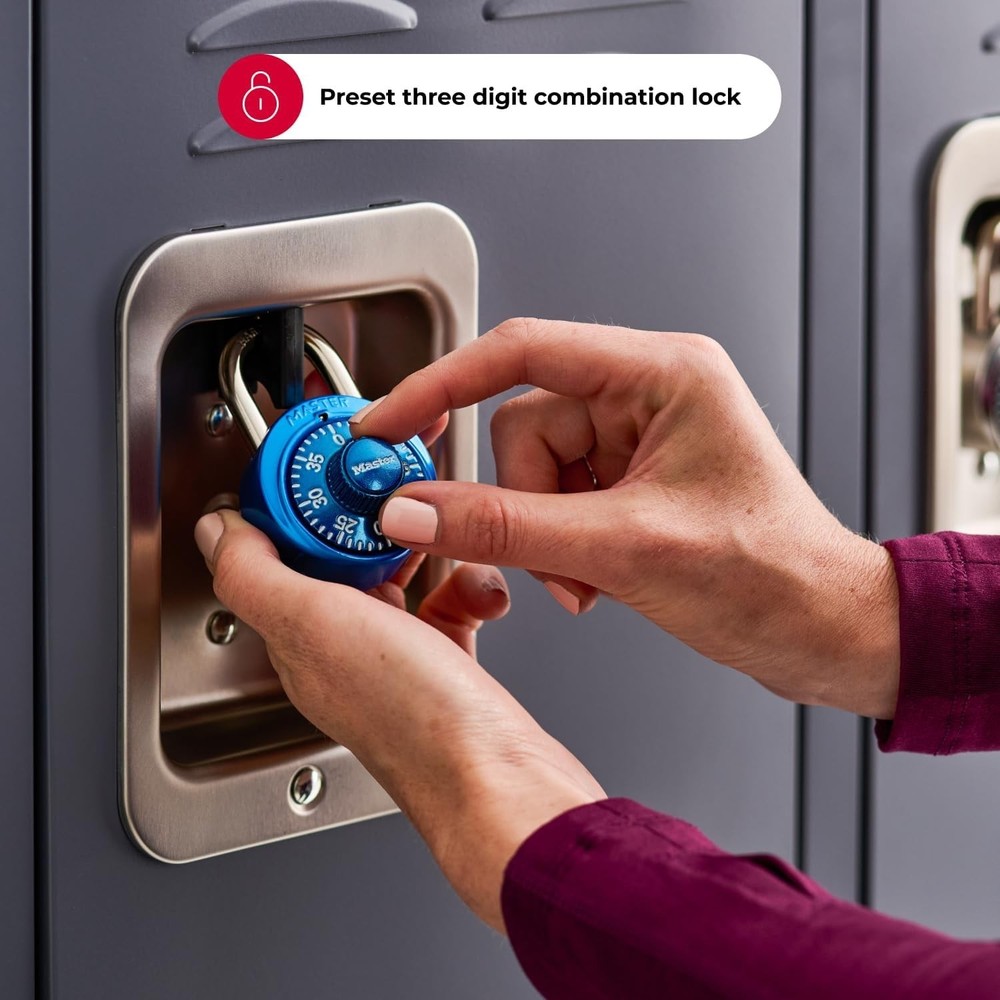 Master Lock 1528D Combination Locker Lock - Blue Gym & School Lock