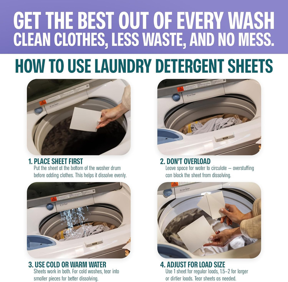 Sudstainables Laundry Detergent Sheets 200 Loads – Dissolvable Laundry Sheet for