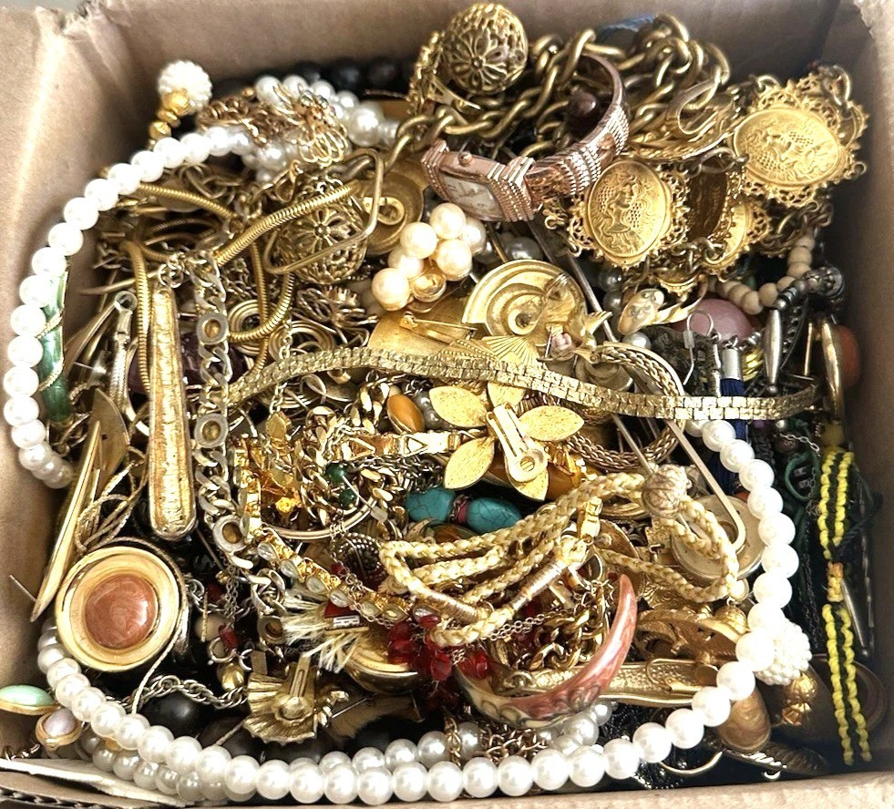 3 Pounds 3 Lbs Old Unsearched Jewelry Lot VTG & Now Junk & Wear & Resell Tangled