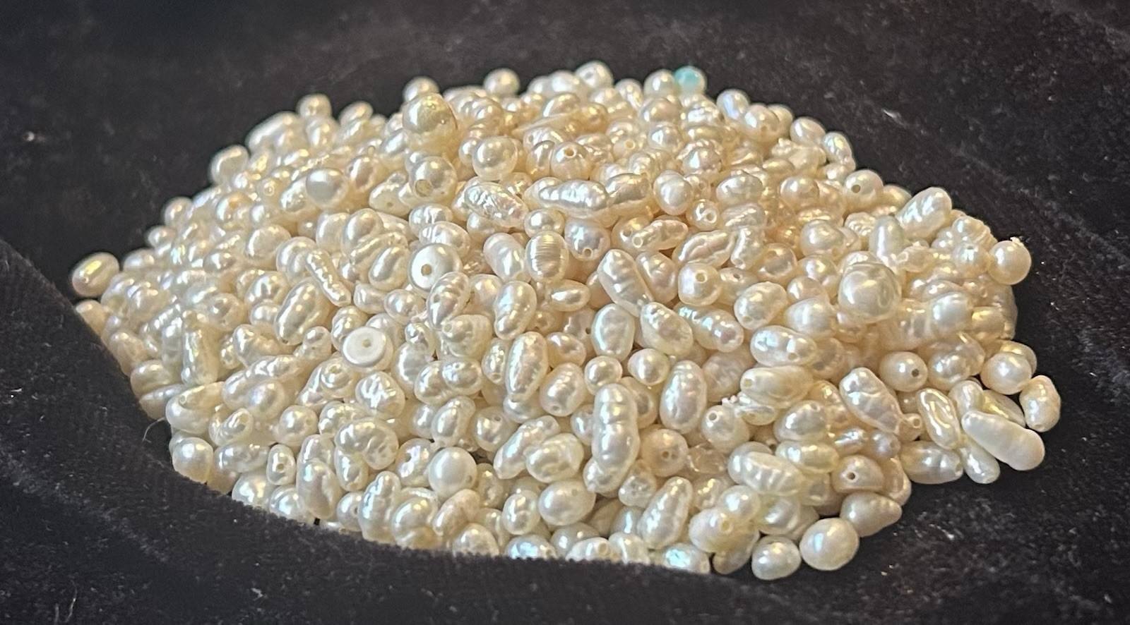 250 VINTAGE GENUINE FRESHWATER BIWA NATURAL PEARL RICE BAROQUE BEADS  FREE SHIP