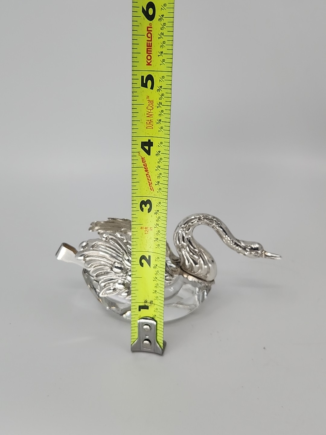 Vintage ALBO 835 Silver Crystal Swan Salt Pepper Cellars Albert Bodemer STAMPED