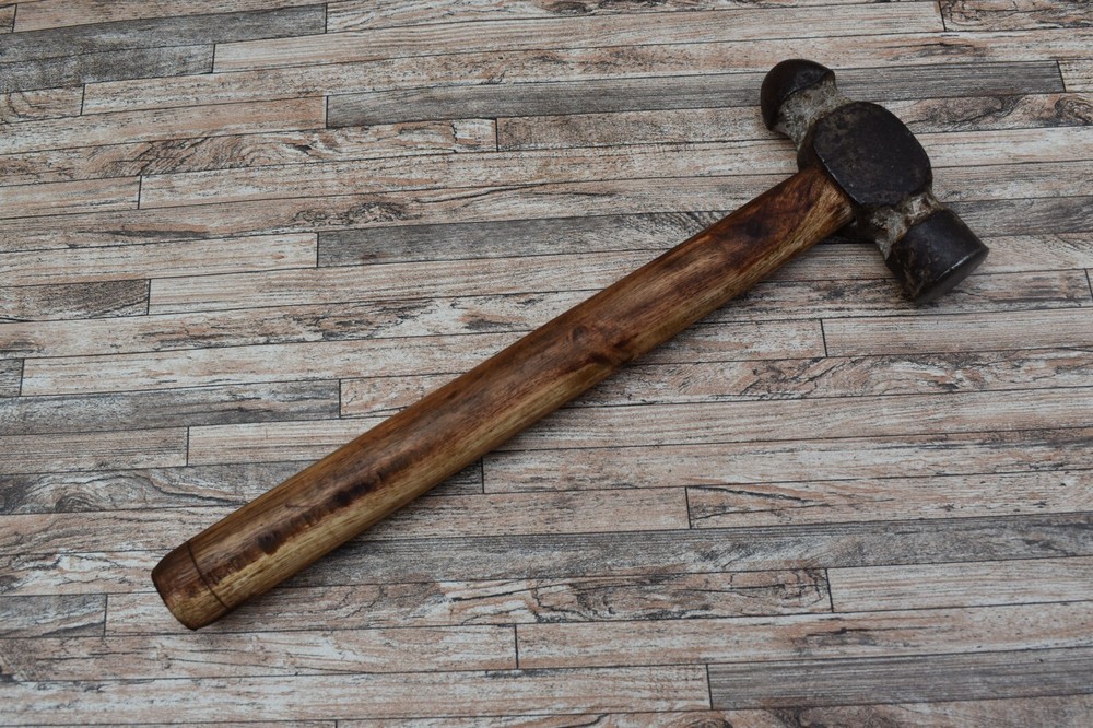 Used Iron Blacksmith Hammer Silversmith Carpentry Work Round Head Hammer Tool