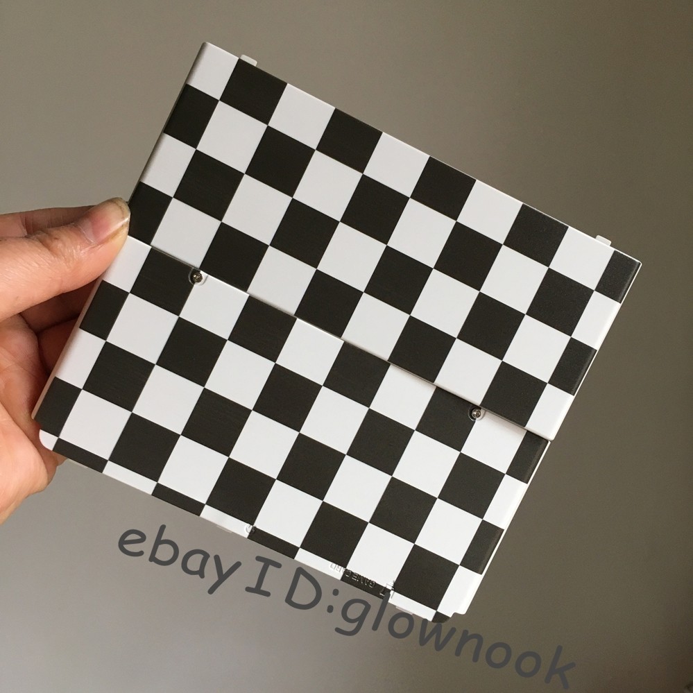 New 3DS Replacement Housing Shell - Black & White Checkered Pattern cover Rare!