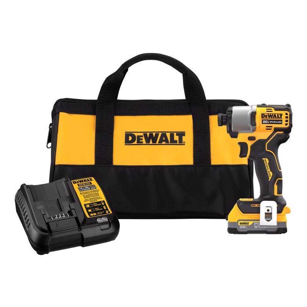 DeWalt DCF840E1 20V MAX POWERSTACK 1/4 in. Cordless Brushless Impact Driver Kit