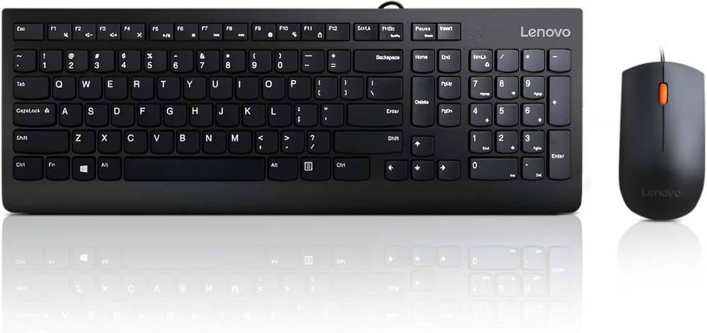 300 USB Combo, Full-Size Wired Keyboard & Mouse, Ergonomic, Left or Right Hand