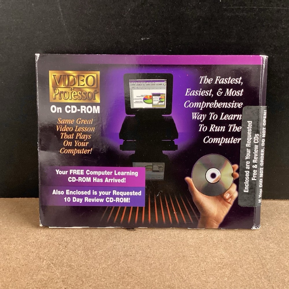New Vintage Video Professor Computer Learning CD-ROM Software Package