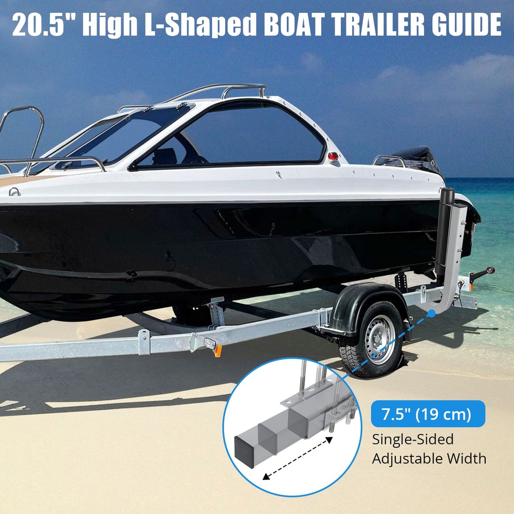 2PCS Rustproof Galvanized Steel Trailer Guide Poles, 20.5" Adjustable Design