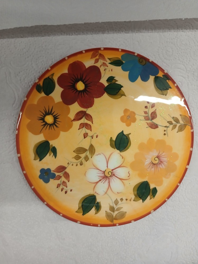 Oneida Round Ceramic Hand Painted  Trivet