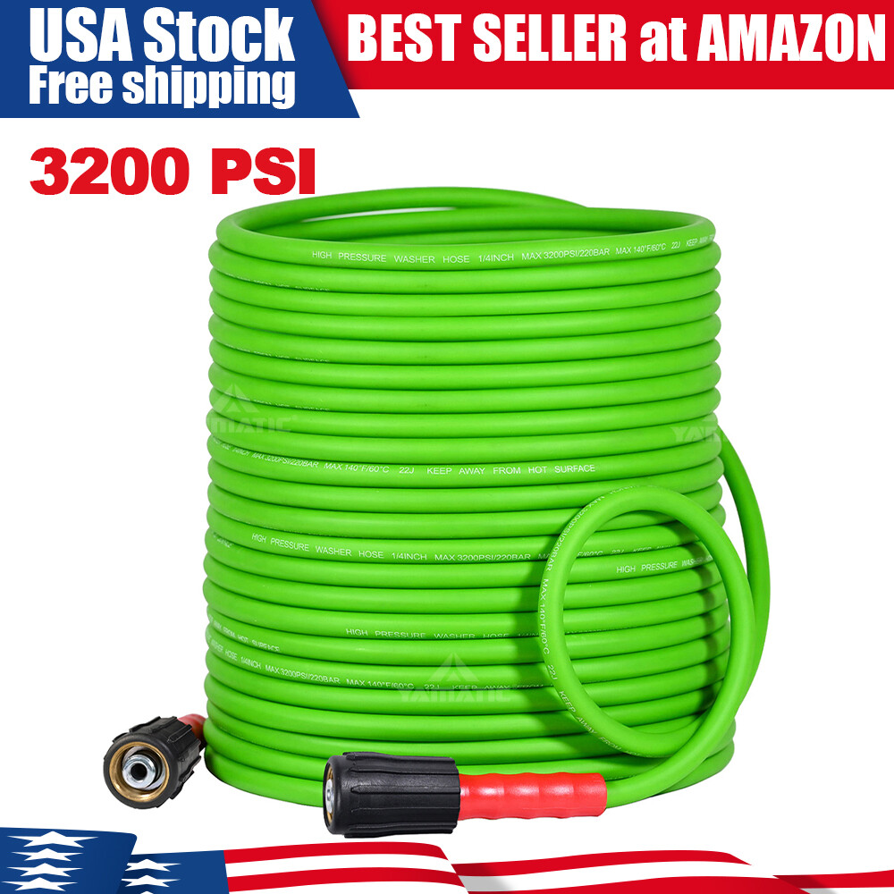 YAMATIC 3200 PSI Pressure Washer Hose 1/4" M22-14/15mm Flexible Pressure Hose