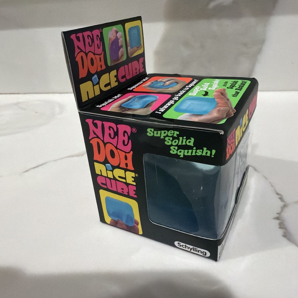 NeeDoh Nice Cube Blue - Super Solid Squish Blue NEE DOH