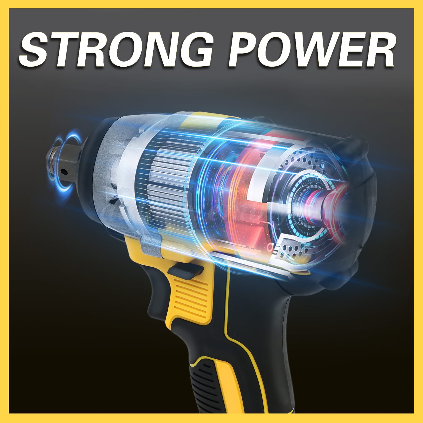 Cordless Impact Wrench 1/2" 1180 Ft-lbs(1000 N.m) Drill W/ 4000mAh Battery NEW