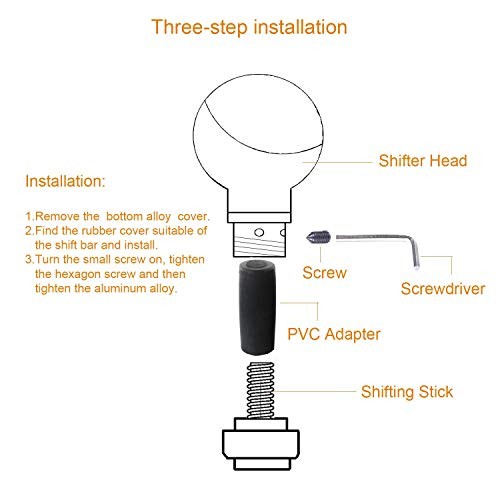 5" Long Weighted Gear Stick Shift Handle Automatic Push Button Shifter Black