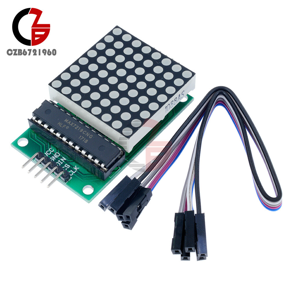 1/2/5/10PCS MAX7219 LED 8x8 Dot Matrix Module Red Light Assembled w/ Cable