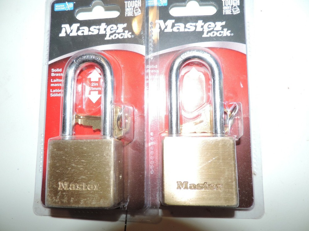 Master Lock 576DLHPF Padlock, 1-3/4", Brass (2)