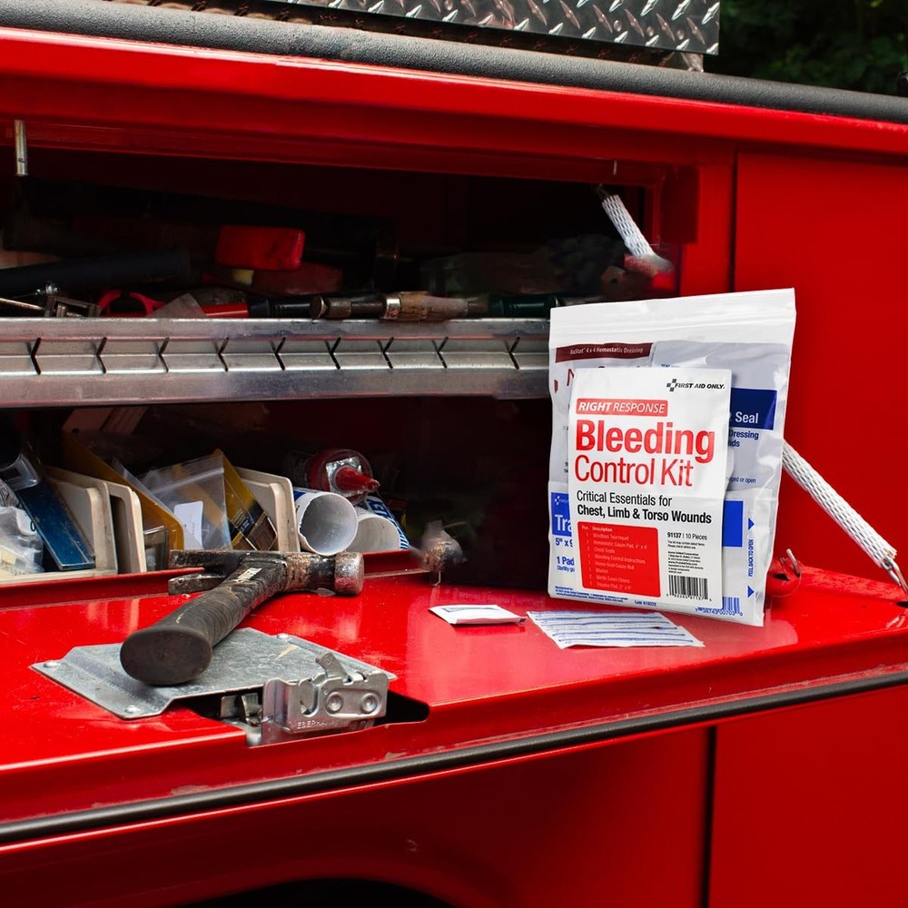 First Aid Only 91137 Critical Essentials Bleeding Control Kit for Chest, Limb...