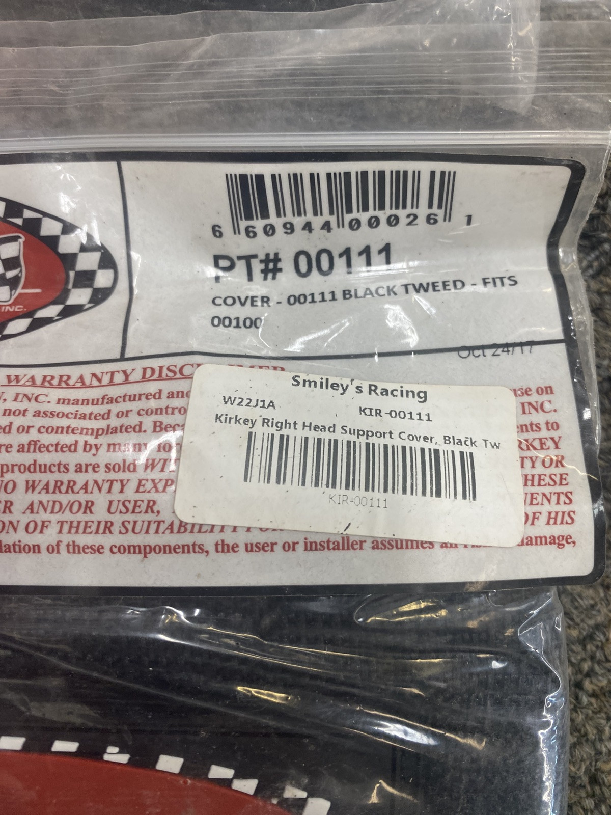 KIRKEY 00111 RIGHT HEAD SUPPORT COVER BLACK SET OF 2 PCS