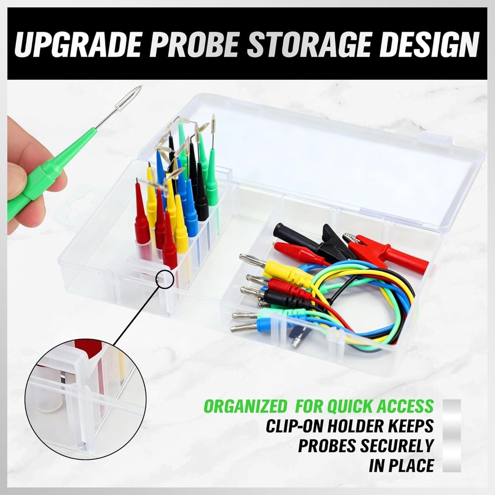 22PCS Back Probe Pin Kit - Electrical Testing Probes with Color-Coded Wires