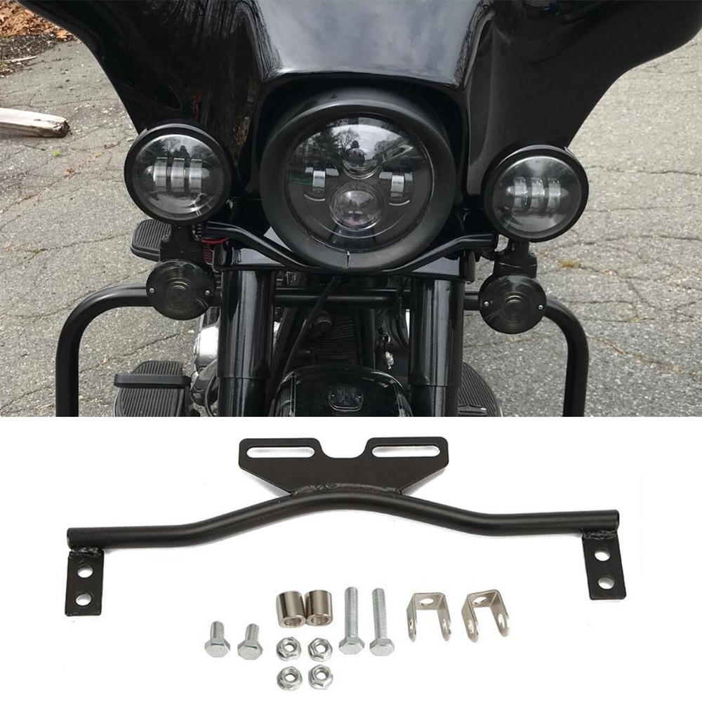 Passing Spot Light Bar Mount Bracket For Harley Heritage Softail Classic FLSTC