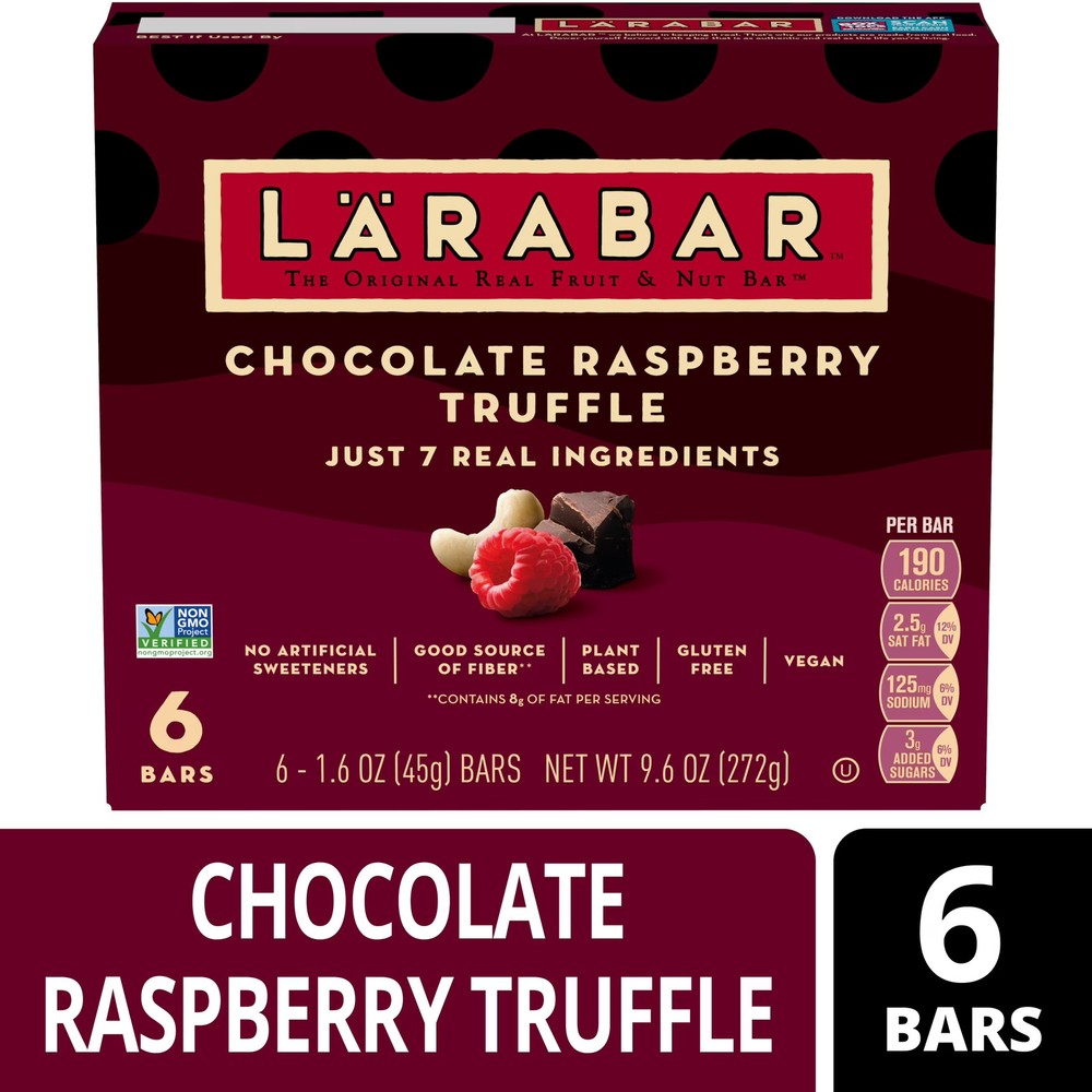 Larabar Chocolate Raspberry Truffle Fruit Nut Bars 6 Count