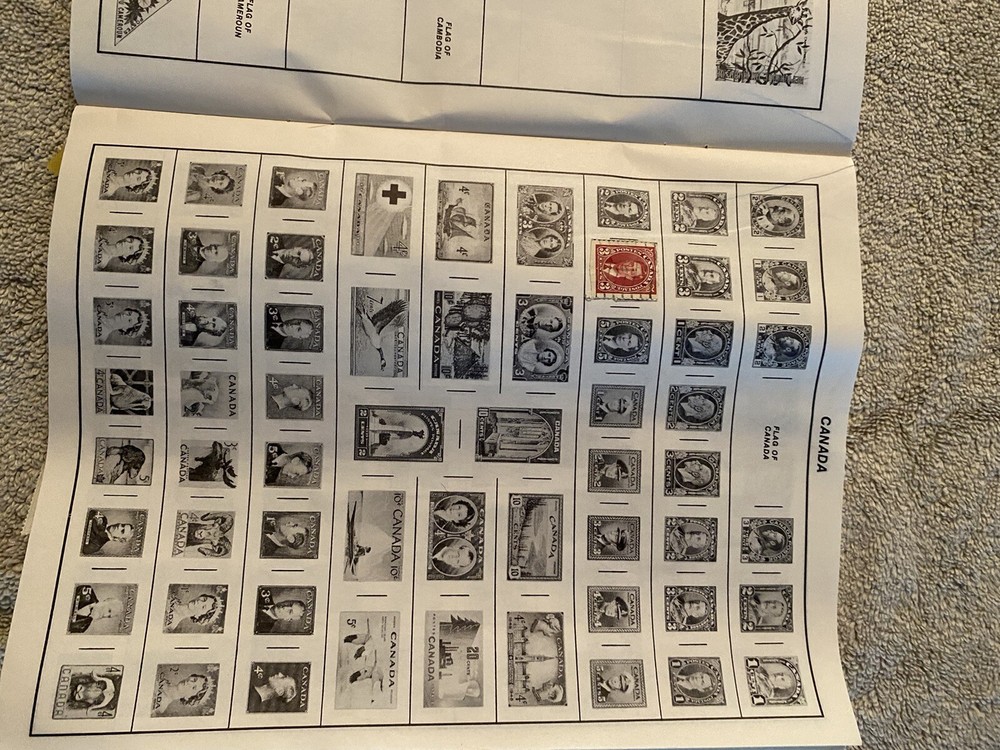 1970’s Stamp Collecting Book with Stamps