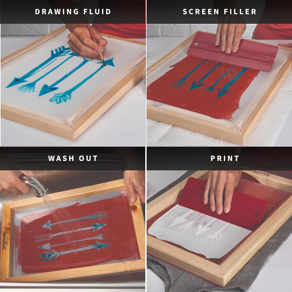 Intermediate Screen Printing Kit - Complete Fabric Starter Set with Inks, Emulsi