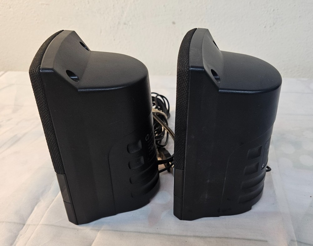 HP UC236 Computer Speakers Black Wired w Adjustable Volume & Tone GREAT