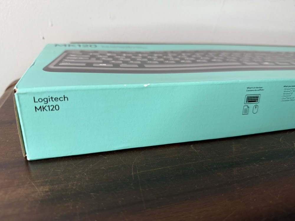 NEW Logitech Desktop MK120 USB Wired Mouse & Keyboard Combo Comfortable PC & Mac