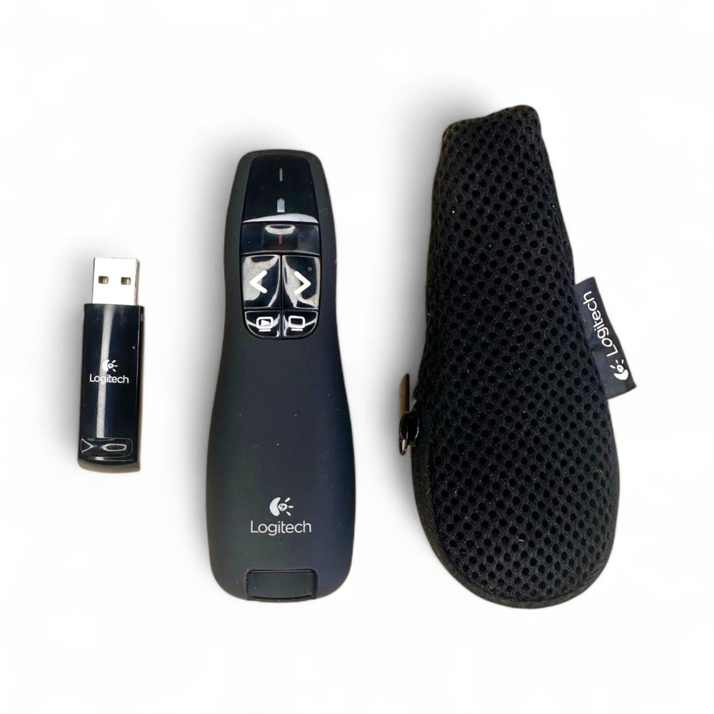 🔥 Logitech R400 Wireless Presentation Remote Laser Pointer USB Used Good w/Case