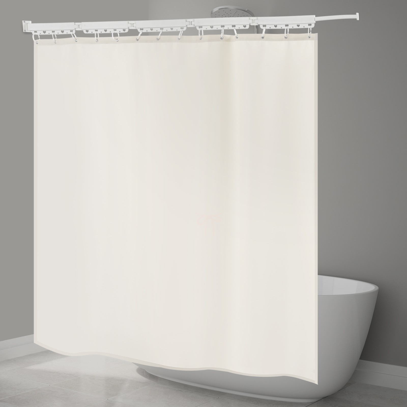 Bathroom Shower Curtain Folding Shower Curtain Rod Wall Mounted 110.23 lbs Load