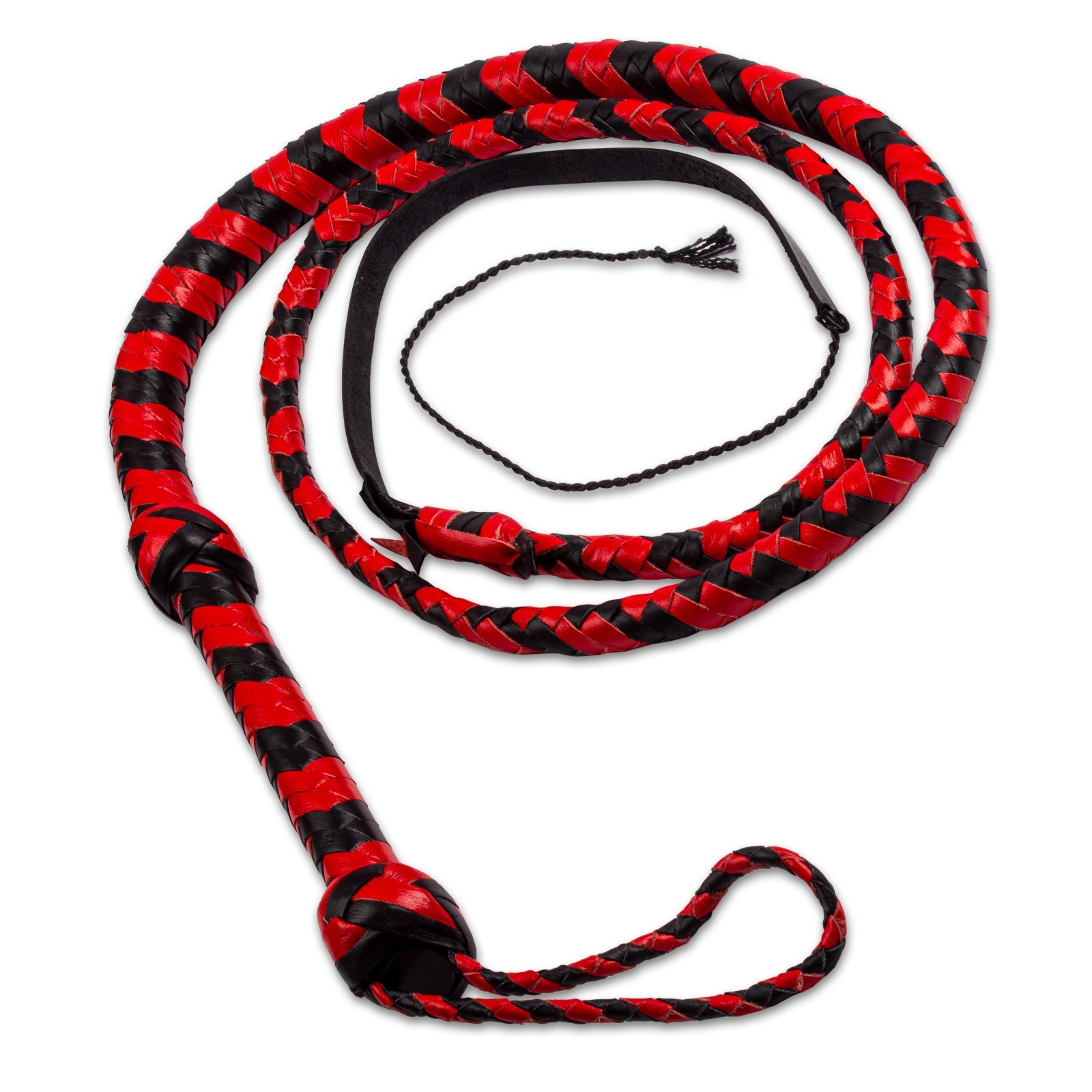 Indiana Jones Genuine Leather Red/Black 6 Ft, 8 Ft Bull Whip
