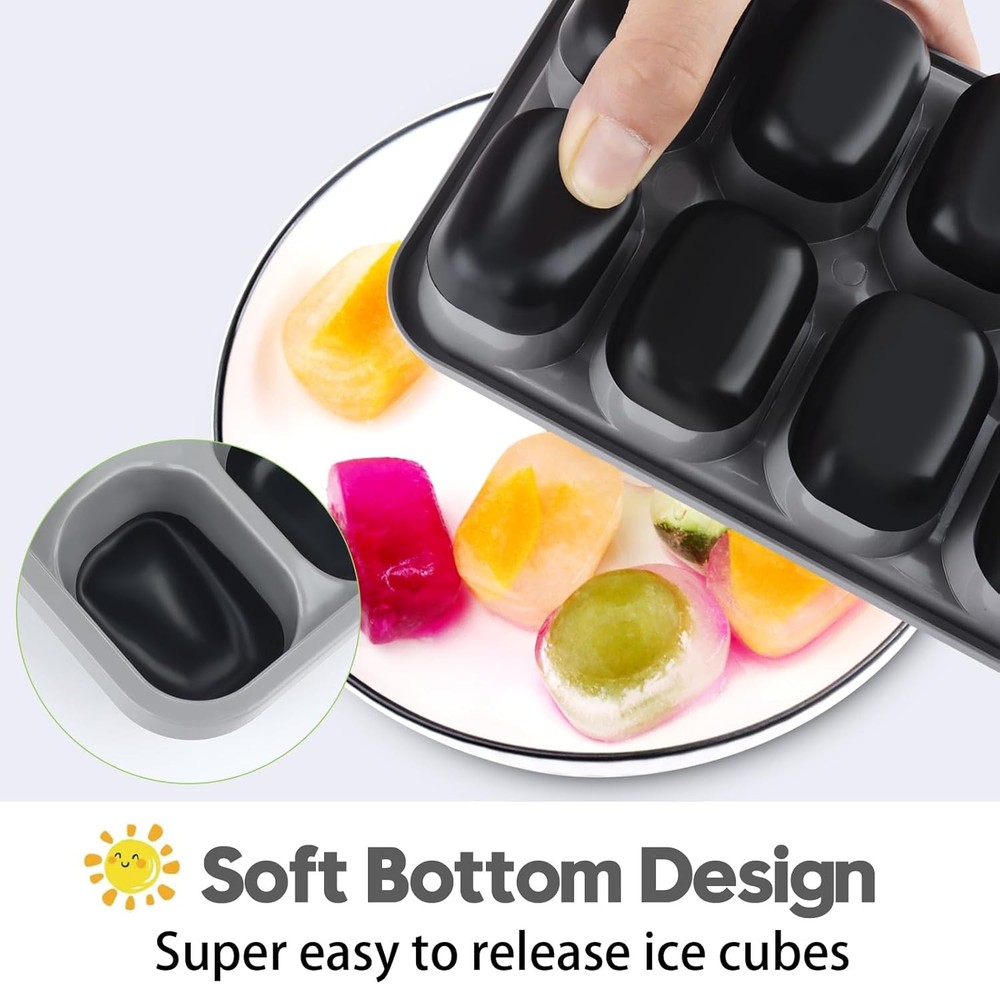 Ice Cube Tray 4 Pack, Easy-Release & Flexible 56 pcs Silicone Ice Cube Trays wit