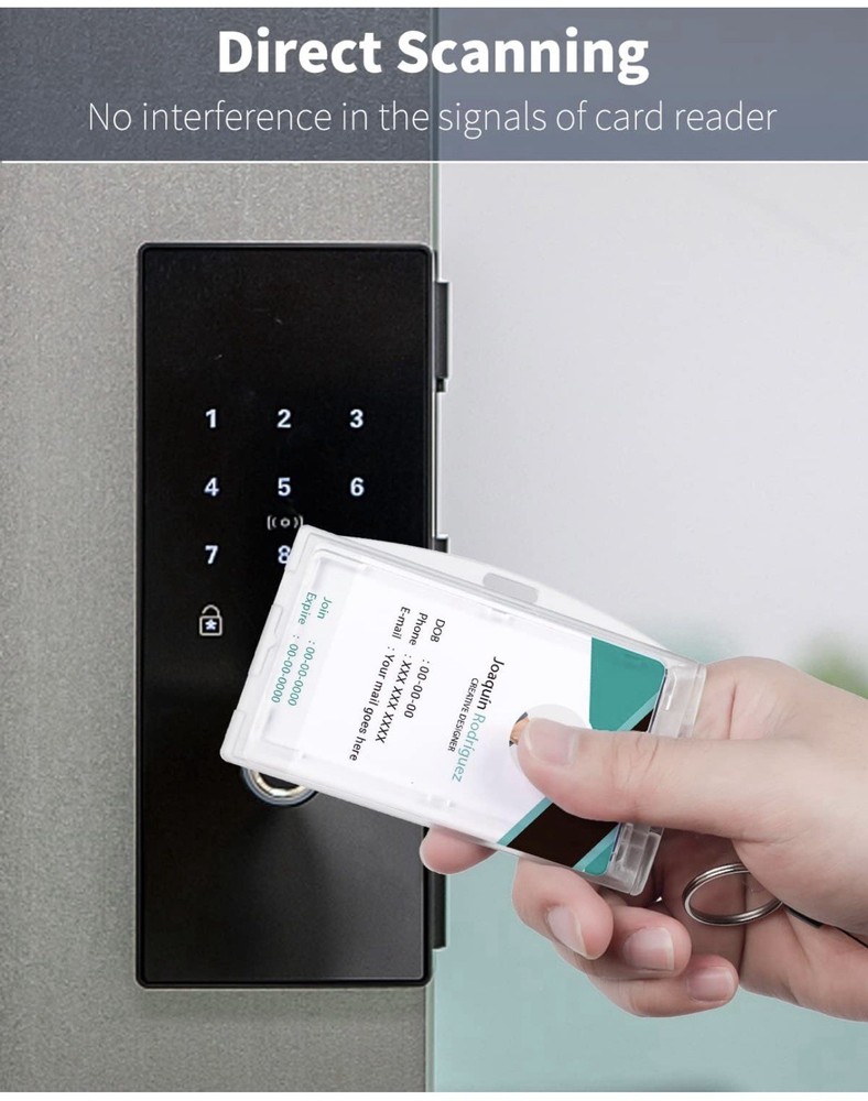 Clear Hard Plastic Permanent Locking Id Badge Holder