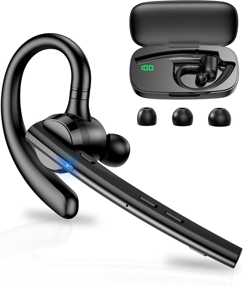 New Bee Bluetooth Headset V5.1 72H Talk Time Dual Mic with Mute Button for Busin