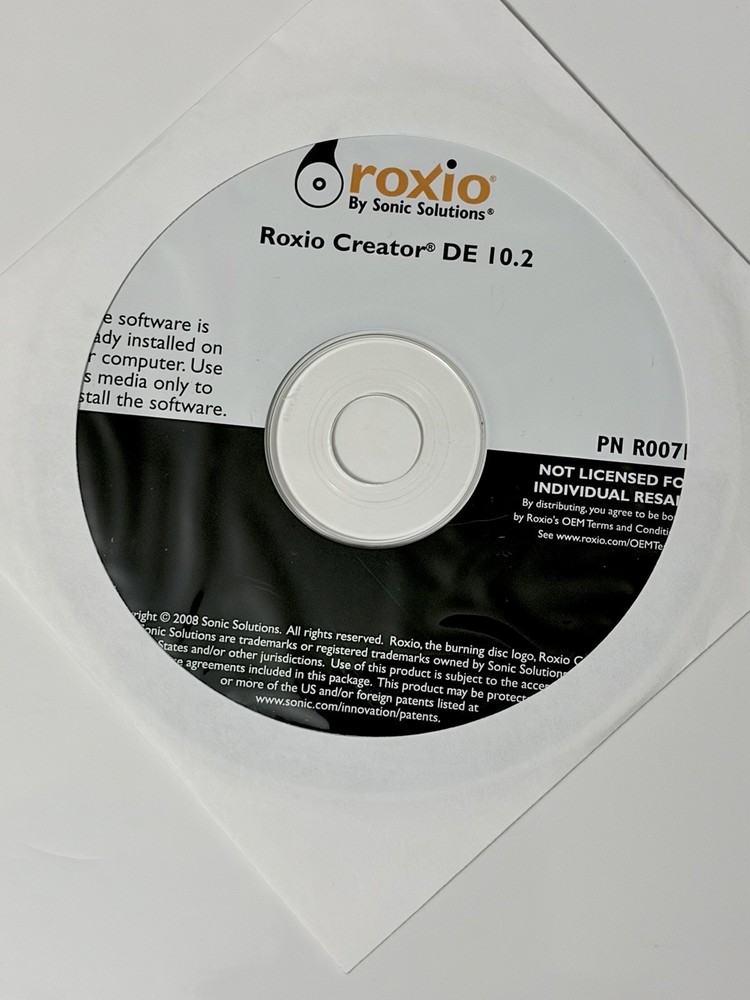 NEW Roxio Creator DE 10.2 Installation Software CD (2008) by:Sonic Solutions