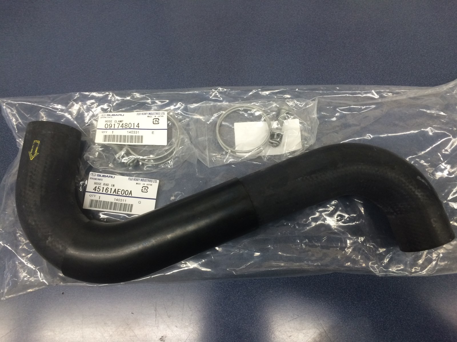 Genuine OEM Subaru Upper Radiator Hose & Clamp Kit  Legacy Outback Baja 2000-06