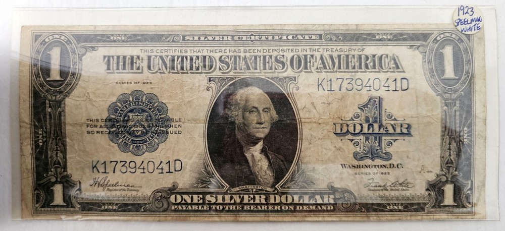 1923 Blue Speelman White $1 Silver Certificate