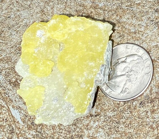 BRIGHT Yellow Brucite Crystal Specimen - Combat anxiety, 3rd Chakra work C6