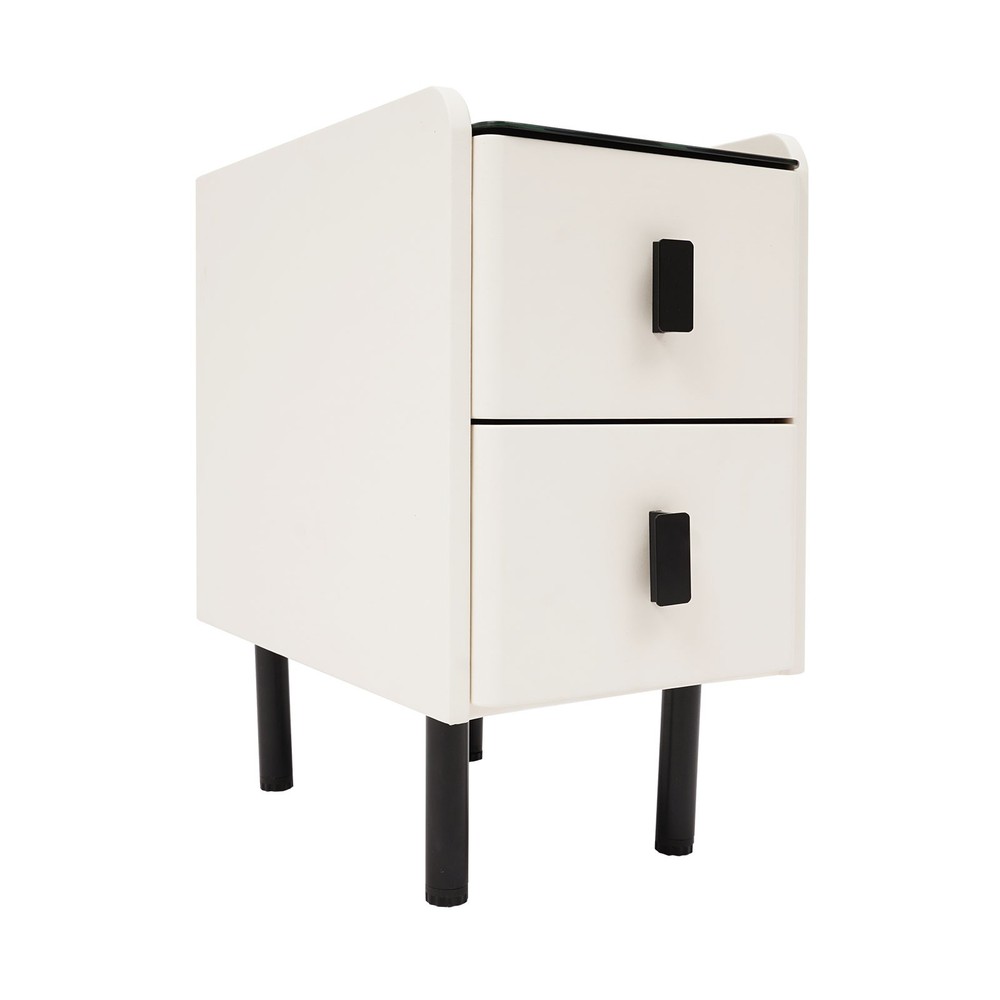 Smart Bedside Table Nightstands with Wireless Charging & LED Light & 2 Drawers