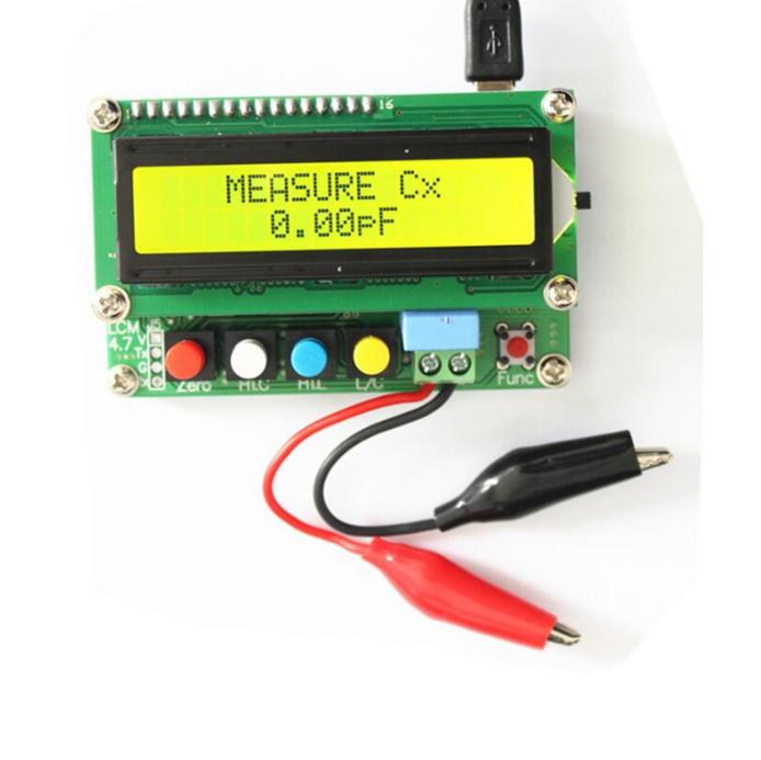 High Precise Digital LCD Capacitance meter inductance table tester + Test clip
