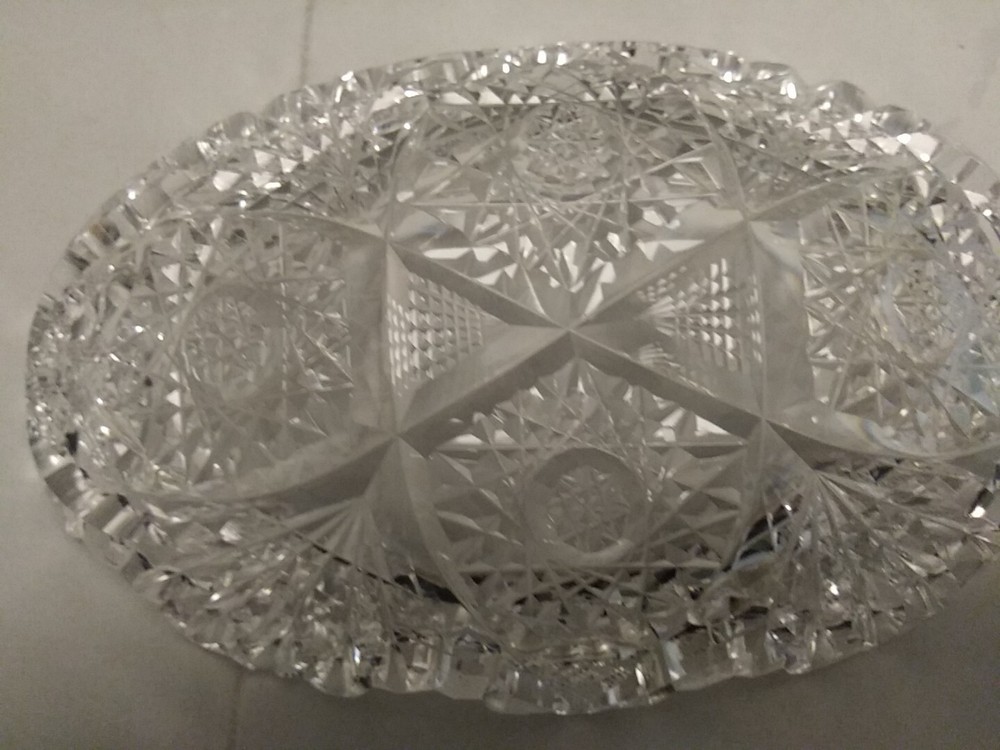 ABP Cut Crystal Sawtooth Celery Dish
