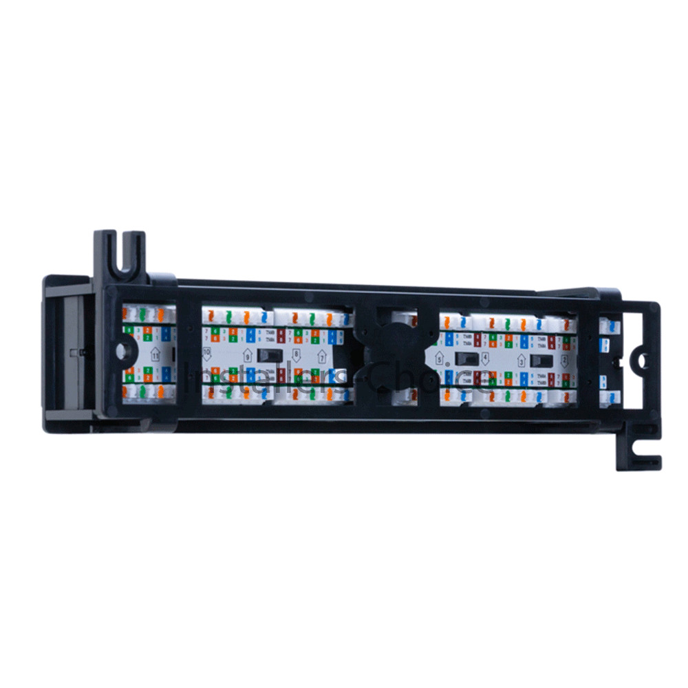 12 port Cat5e UTP LAN wall mount patch panel bracket RJ45 110 Network