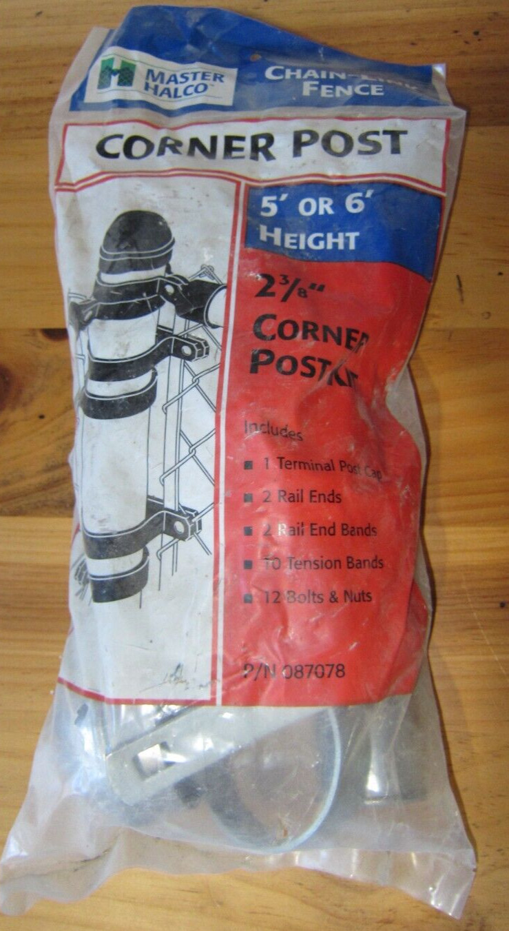 Master Halco Chain Link Fence Corner Post Kit NEW