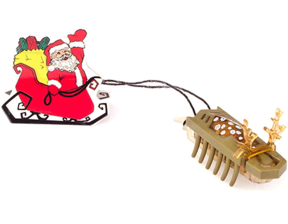 HEXBUG Christmas Holiday Nano Bug Reindeer Pulling Santa's Sleigh