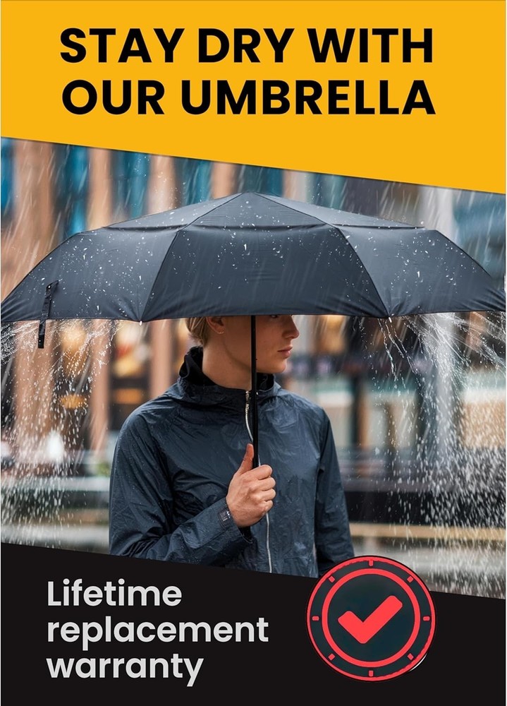 Compact Yet Spacious 2 Pack Windproof Umbrellas - Ideal for Travel Enthusiasts
