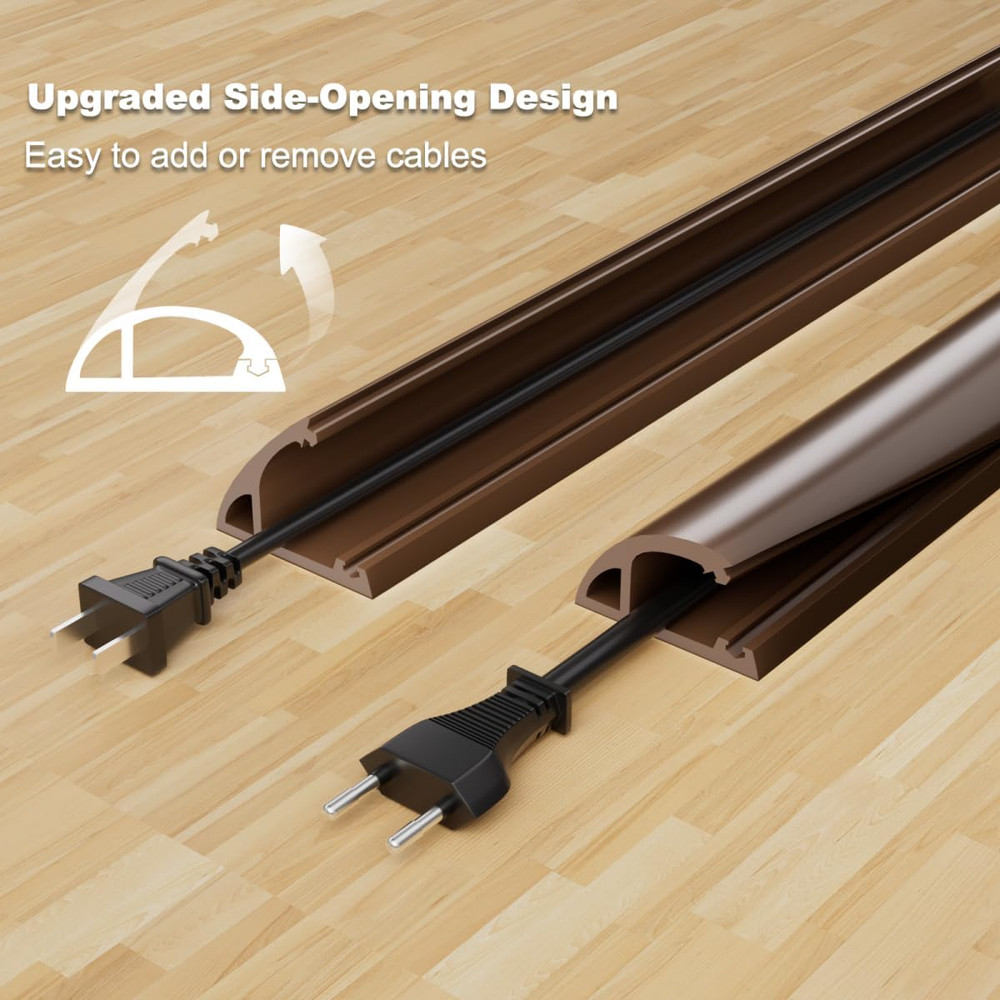 4FT Side-Open Extension Cord Covers for Wires on Floor,Silicone Power Cable Prot