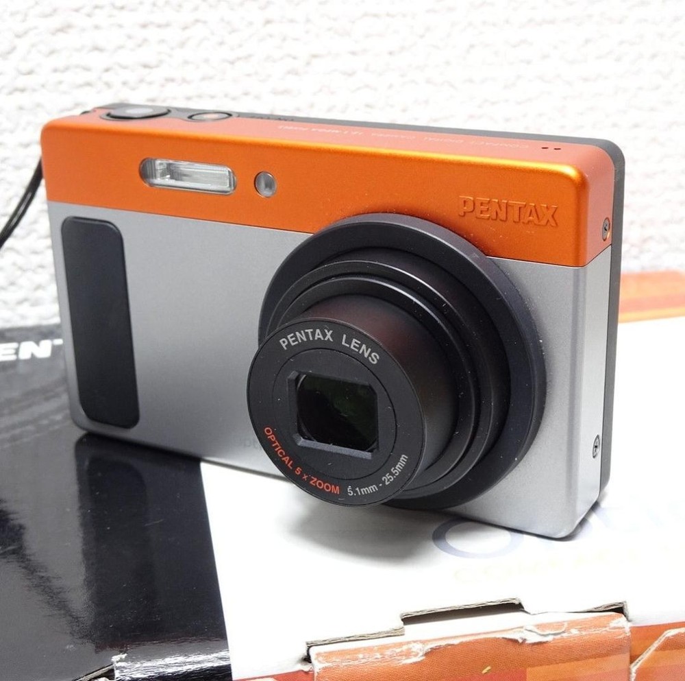 PENTAX Optio H90 Orange Silver Compact Digital Camera 12MP Tested